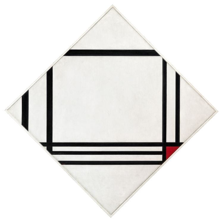 Lozenge Composition with Eight Lines and Red, 1938