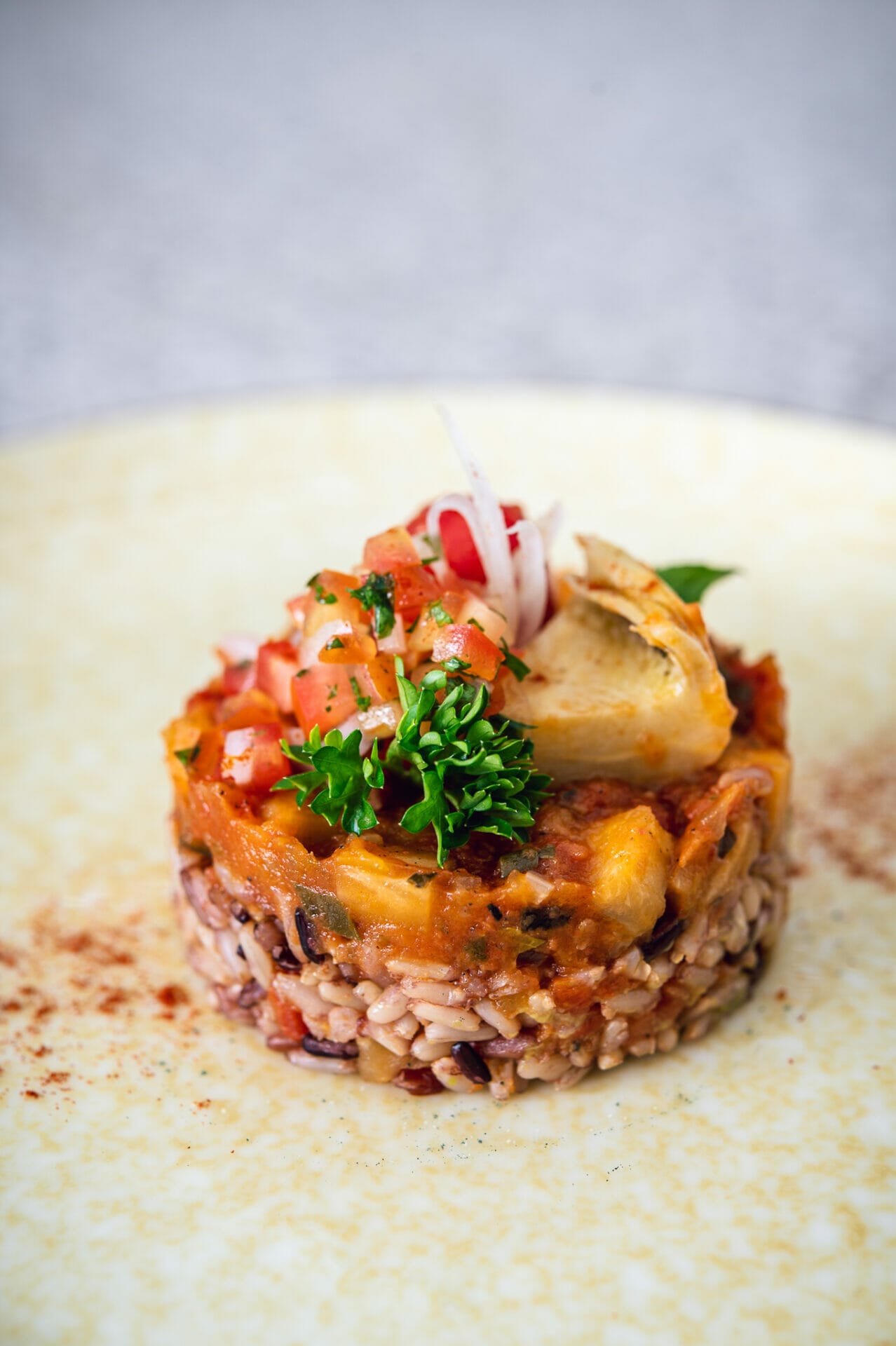 Chiva-Som_Artichoke maklouba with tomato mint salsa