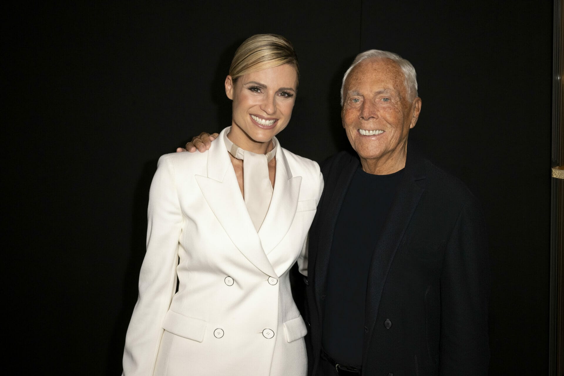 Michelle Hunziker and Giorgio Armani