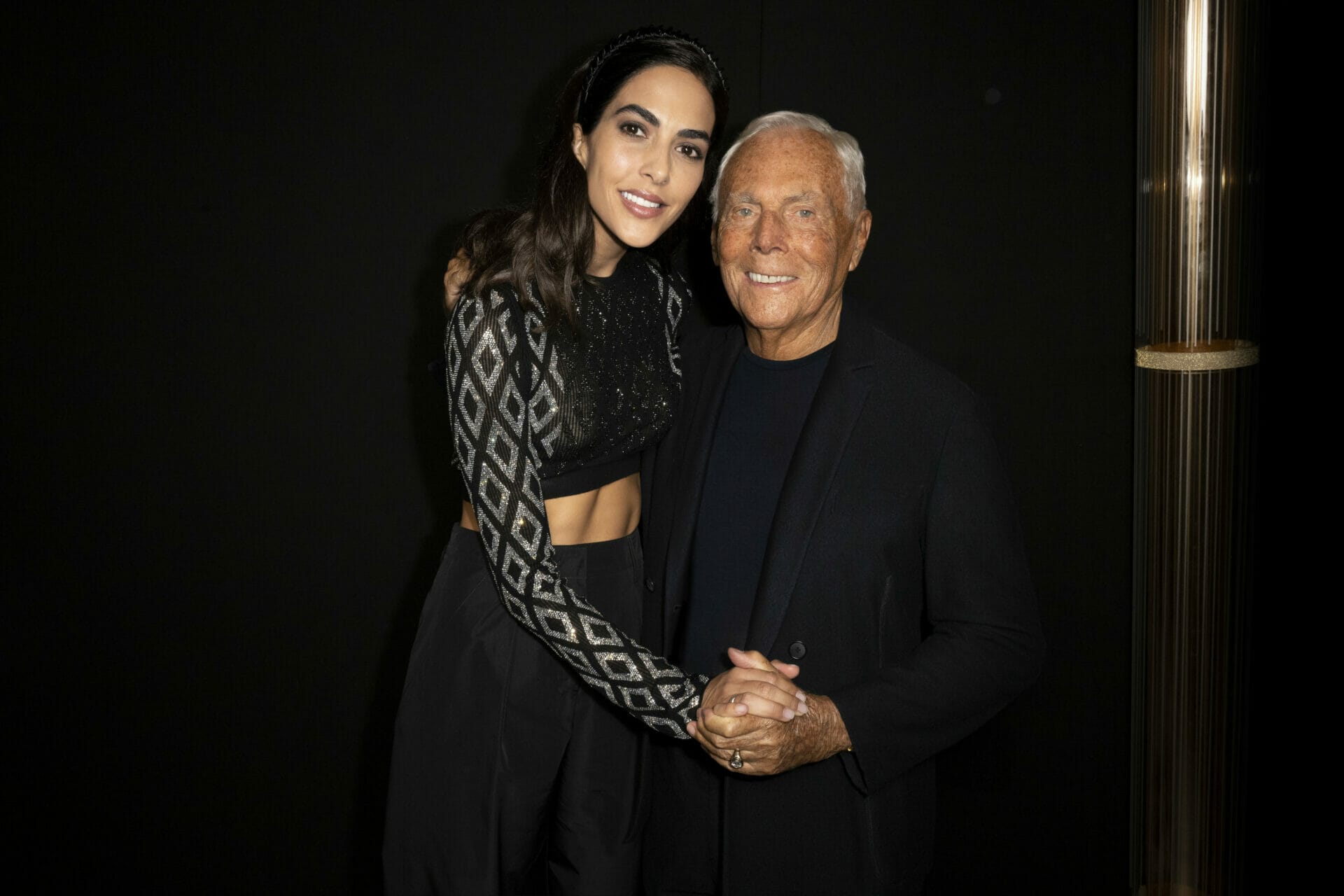 Rocío Muñoz Morales and Giorgio Armani