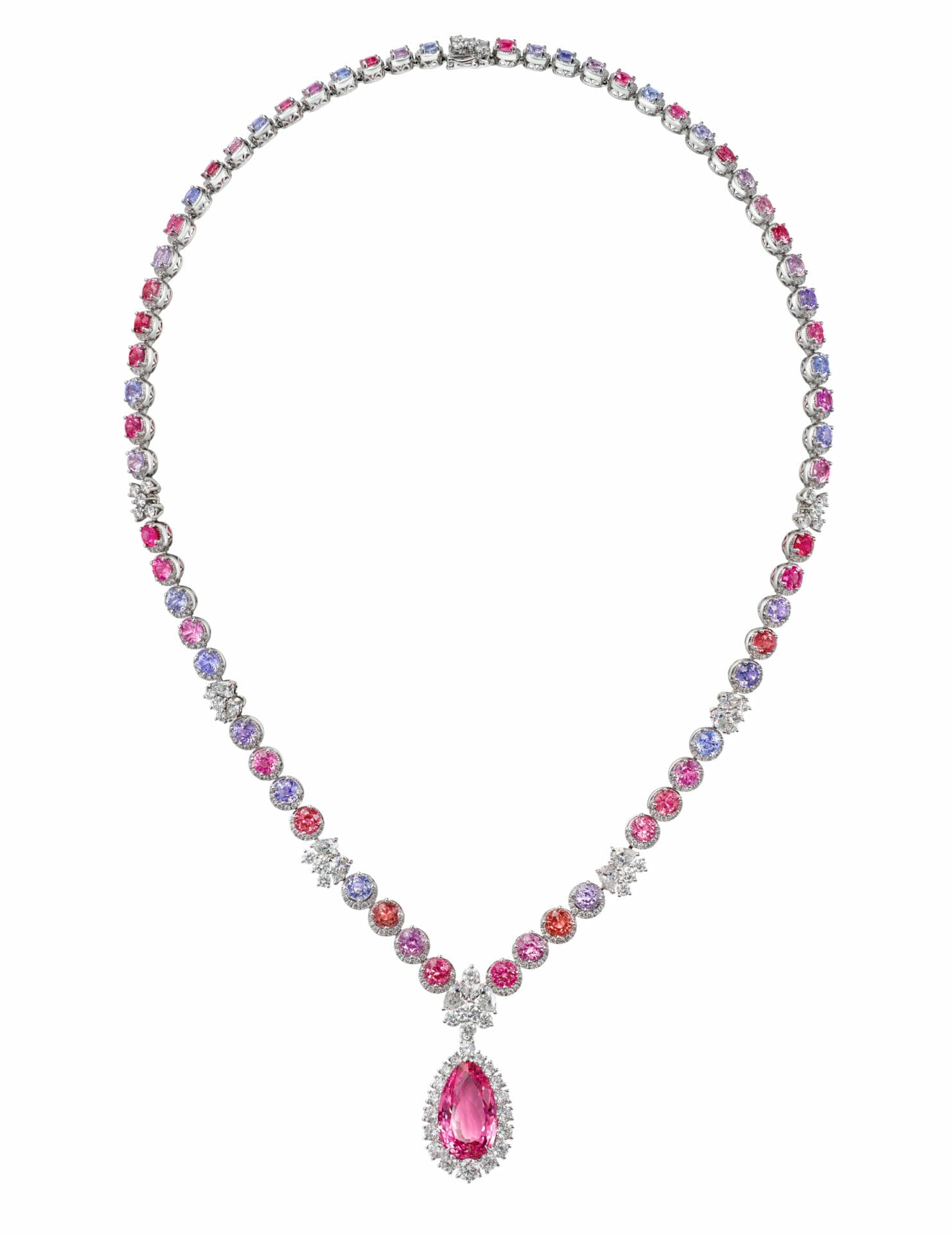 Multicolour Spinel necklace by DeGem