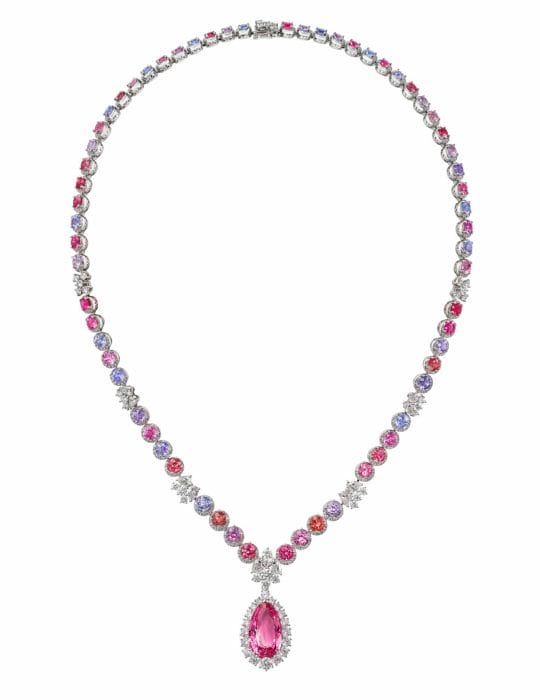 Multicolour Spinel necklace by DeGem