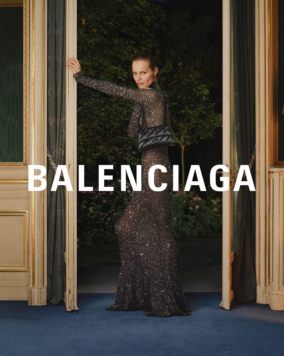 BALENCIAGA SPRING 24 CAMPAIGN IMAGE LOGO EVA HERZIGOVA 1