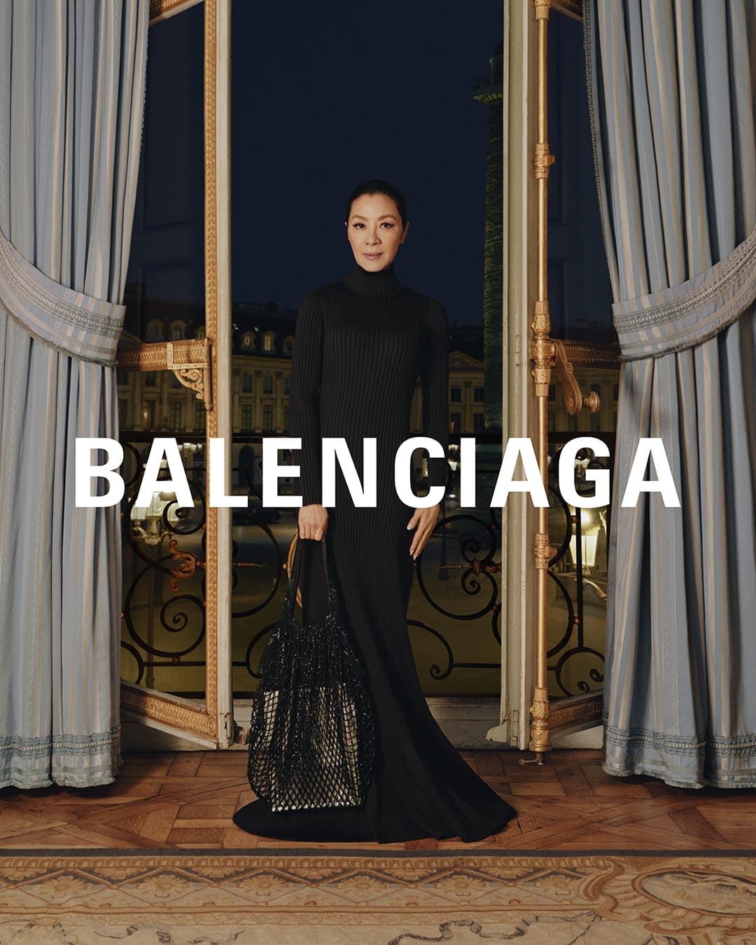 BALENCIAGA SPRING 24 CAMPAIGN IMAGE LOGO MICHELLE YEOH 1