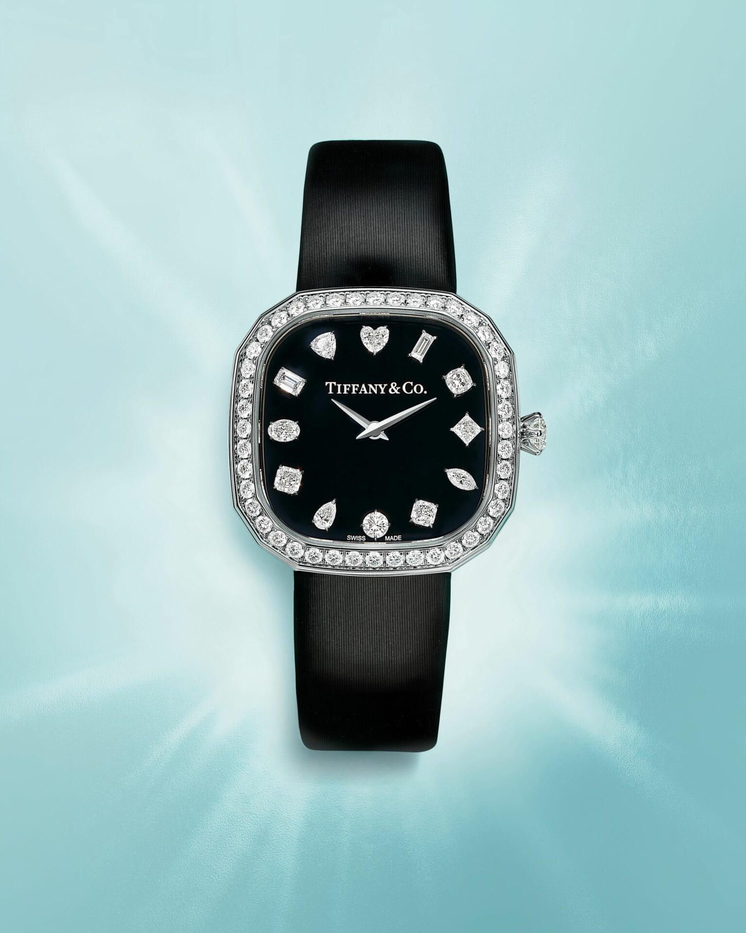 Tiffany Eternity 18K白金镶钻枕形腕表 2