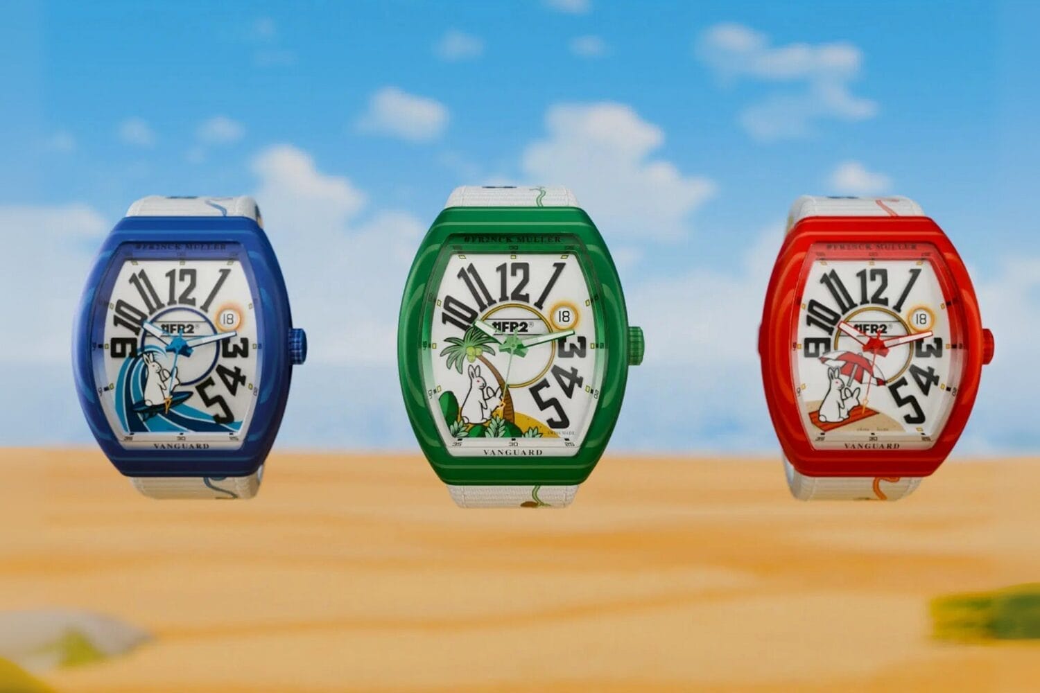 #FR2NCK MULLER Vanguard Beach 限量版腕表，潮流兔子来度假啦！