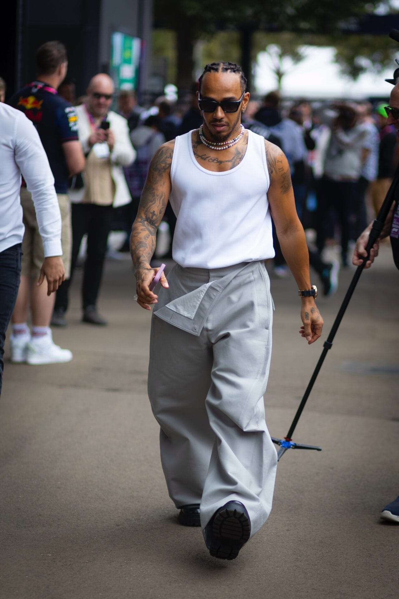 LEWIS HAMILTON WEARS BOTTEGA VENETA